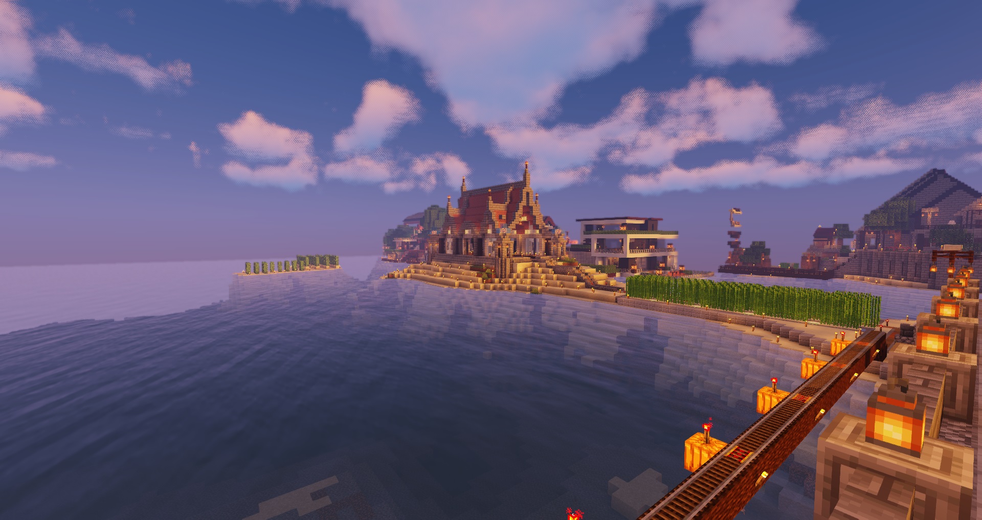 マイクラ建築 オシャレな駅舎建築 石レンガ レンガ ゲームnowな日々